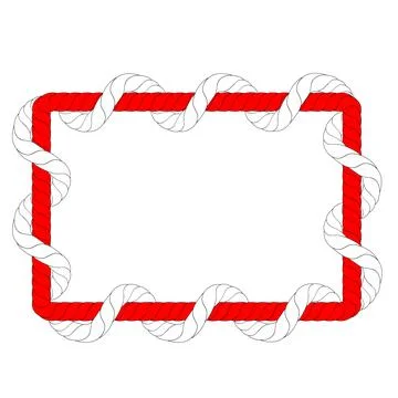 Simple Vector, Rectangle Shape, from 2 Red and WhiteRope, for 17 August Event Illustrazione stock