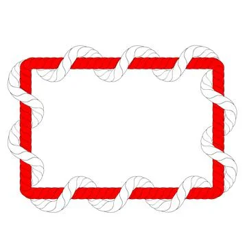 Simple Vector, Rectangle Shape, from 2 Red and WhiteRope, for 17 August Event Stock Illustration