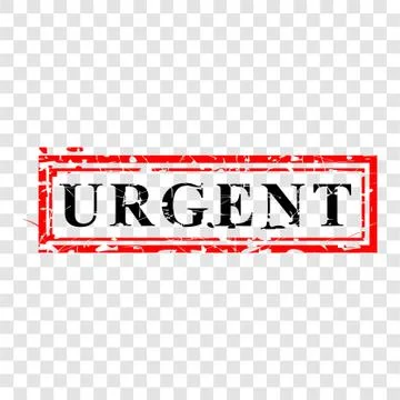 Simple Vector Red and Black Rubber Stamp, urgent, at transparent effect backg Stock Illustration