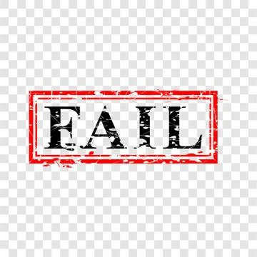 Simple Vector, Red and Black Rubber Stamp, Fail, at transparent effect backgr Stock Illustration