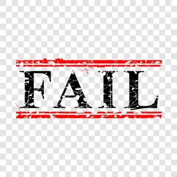 Simple Vector, Red and Black Rubber Stamp, Fail, at transparent effect backgr Stock Illustration