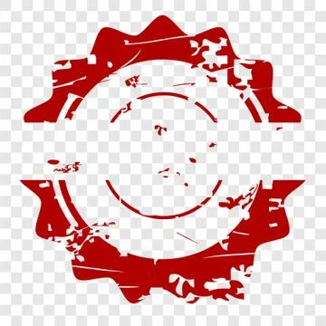 Simple Vector Red Blank Circle Rubber Stamp, at transparent Effect background Stock Illustration
