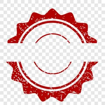 Simple Vector Red Blank Circle Rubber Stamp, at transparent Effect background Stock Illustration
