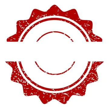 Simple Vector Red Blank Circle Rubber Stamp Effect, isolated on white Illustrazione stock
