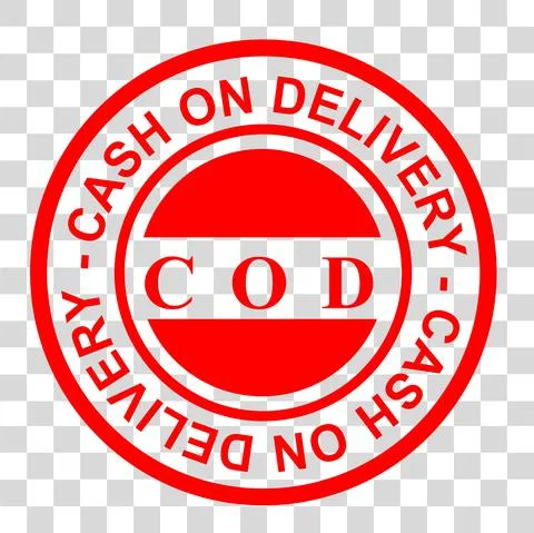 Simple Vector Red Circle Rubber Stamp, Cash on Delivery or COD, at transparen Stock Illustration