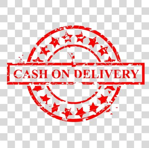 Simple Vector Red Circle Rubber Stamp, Cash on Delivery or COD, at transparen Stock Illustration
