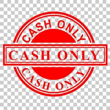 Simple Vector Red Circle Rubber Stamp Effect, Cash Only, at transparent effec Stock Illustration