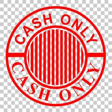 Simple Vector Red Circle Rubber Stamp Effect, Cash Only, at transparent effec Stock Illustration