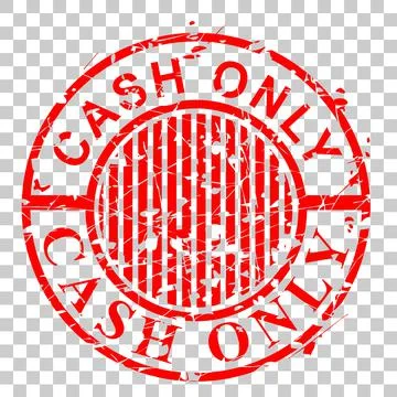 Simple Vector Red Circle Rubber Stamp Effect, Cash Only, at transparent effec Stock Illustration