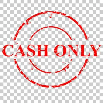 Simple Vector Red Circle Rubber Stamp Effect, Cash Only, at transparent effec Stock Illustration