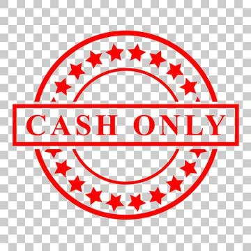 Simple Vector Red Circle Rubber Stamp Effect, Cash Only, at transparent effec Stock Illustration