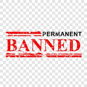 Simple Vector, Red Grunge Rubber Stamp Effect, Permanent Banned, at transpare Stock Illustration