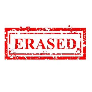 Simple Vector, Red Grunge Rubber Stamp, Erased, Isolated on white Иллюстрация