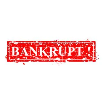 Simple Vector, Red Grunge Rubber Stamp Effect : Bankrupt Illustrazione stock