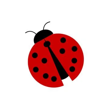 Simple vector red ladybug Stock Illustration