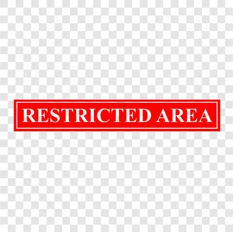 Simple Vector Red Rectangle Rubber Stamp, Restricted Area, at Transparent Eff Stock Illustration