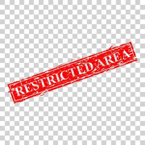 Simple Vector Red Rectangle Rubber Stamp, Restricted Area, at Transparent Eff Stock Illustration