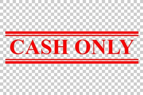 Simple Vector Red Rectangle Rubber Stamp Effect, Cash Only at transparent eff Stock Illustration
