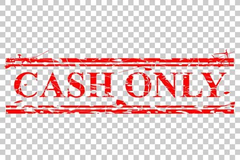 Simple Vector Red Rectangle Rubber Stamp Effect, Cash Only at transparent eff Stock Illustration