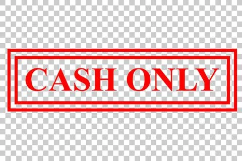 Simple Vector Red Rectangle Rubber Stamp Effect, Cash Only at transparent eff Stock Illustration