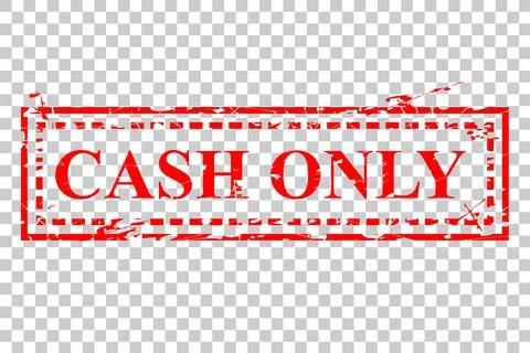 Simple Vector Red Rectangle Rubber Stamp Effect, Cash Only at transparent eff Stock Illustration