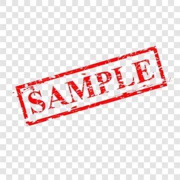 Simple Vector Red Scratch Rubber Stamp, Sample, at Transparent Effect Backgro Иллюстрация
