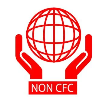 Simple Vector Red Sign, Non CFC, isolated on white Stock Illustration