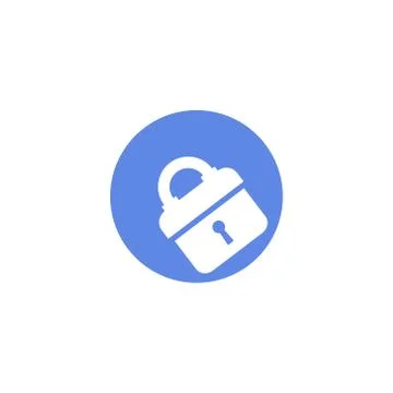 Simple vector round flat art icon of padlock Stock Illustration
