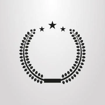 Simple vector round frame of laurel with stars Illustrazione stock