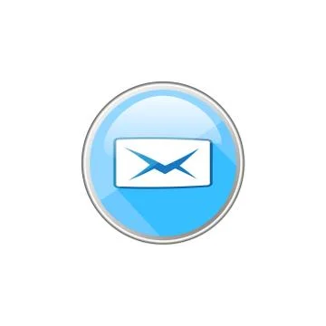 Simple vector round glass icon of closed letter Stock Illustration