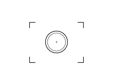 Simple vector round target aim, focus icon, camera frame or photo viewfinder Stock Illustration
