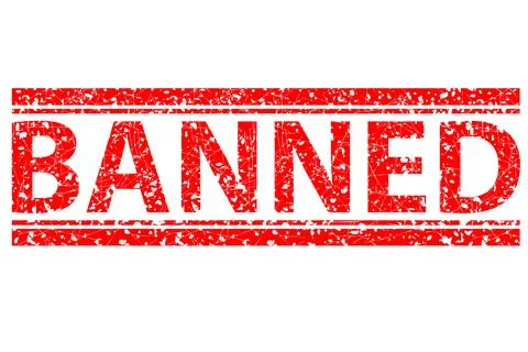 Simple Vector Rubber Stamp, Banned, Isolated on white Stock Illustration