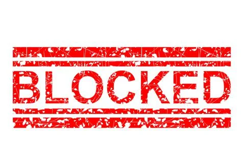 Simple Vector Rubber Stamp, Blocked, Isolated on white Illustrazione stock