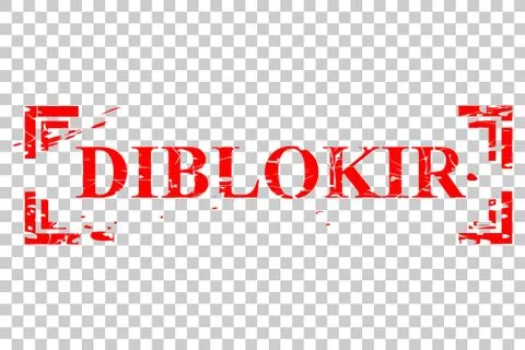 Simple Vector Rubber Stamp, diblokir or blocked in Indonesia Language at tran Illustrazione stock