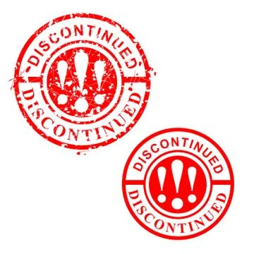 Simple Vector, Scratch Circle Red Rubber Stamp, Discontinued, isolated on whi Stock Illustration