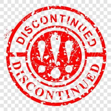 Simple Vector, Scratch Circle Red Rubber Stamp, Discontinued, at transparent  Stock Illustration