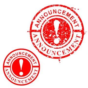 Simple Vector, Scratch Red and Black Circle Rubber Stamp, Announcement, isola Stock Illustration