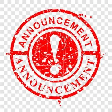 Simple Vector, Scratch Red and Black Circle Rubber Stamp, Announcement, at tr Stock Illustration