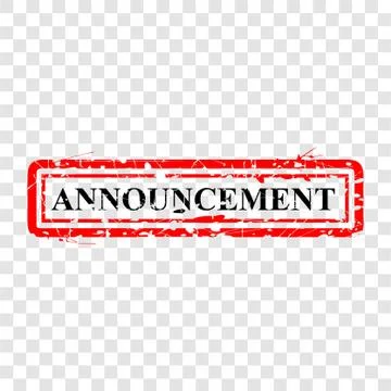Simple Vector, Scratch Red and Black Rubber Stamp, Announcement, at transpare Stock Illustration