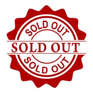 Simple Vector Scratch Red Circle Rubber Stamp, Sold Out, isolated on white Stock Illustration