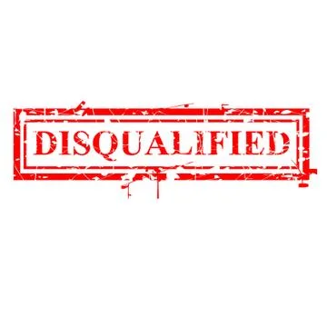 Simple Vector, Scratch Red Rubber Stamp, Disqualified, at white background Stock Illustration