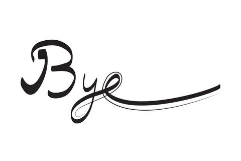 Simple Vector Script Text, bye, Isolated on White Illustrazione stock