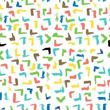 Simple Vector Seamless Abstract Vintage Colorful Scribble from yellow and orr Stock Illustration