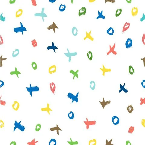 Simple Vector Seamless Abstract Vintage Colorful Scribble from yellow and orr Stock Illustration