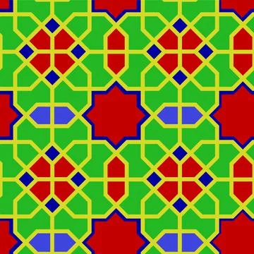 Simple Vector Seamless Background Islamic Pattern Geometry Stock Illustration