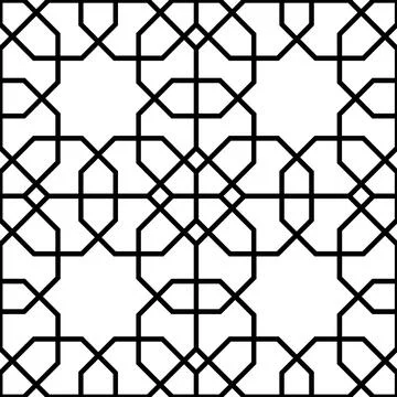 Simple Vector Seamless Background Islamic Pattern Geometry Stock Illustration