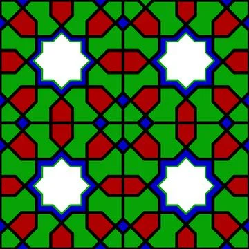 Simple Vector Seamless Background Islamic Pattern Geometry Stock Illustration