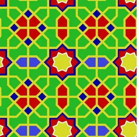 Simple Vector Seamless Background Islamic Pattern Geometry Stock Illustration