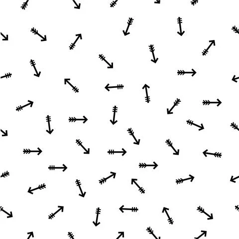 Simple Vector Seamless BlackColor Pattern, One Size Two Style Arrow for Backg Stock Illustration