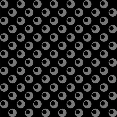 Simple Vector Seamless gray Polka Dot pattern at black background Illustrazione stock